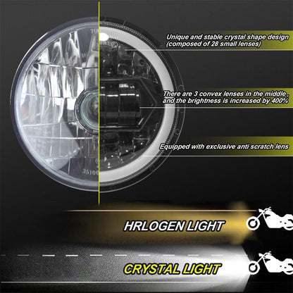 รถจักรยานยนต์คริสตัล 5.75 นิ้ว LED ไฟหน้าอุปกรณ์ปรับเปลี่ยน, Crystal