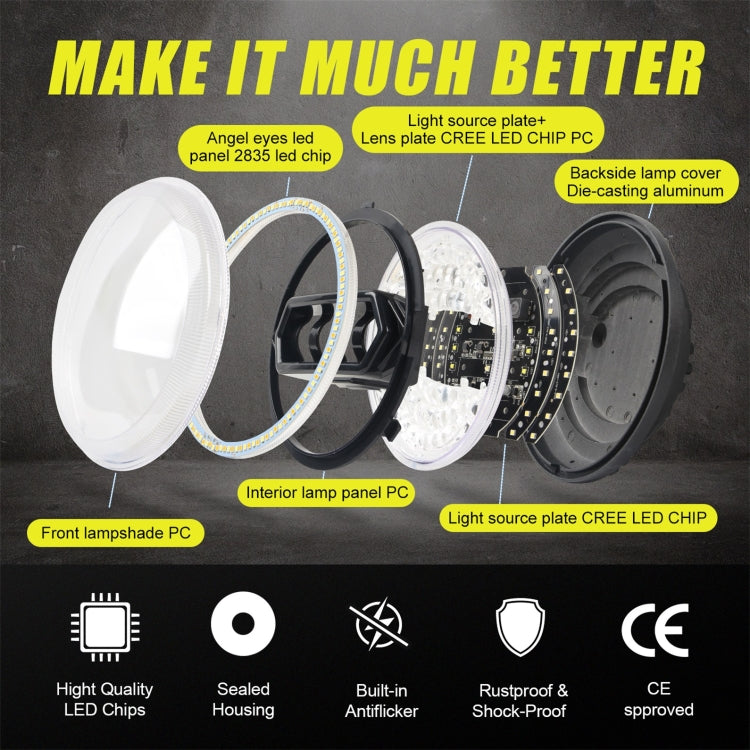 รถจักรยานยนต์คริสตัล 5.75 นิ้ว LED ไฟหน้าอุปกรณ์ปรับเปลี่ยน, Crystal