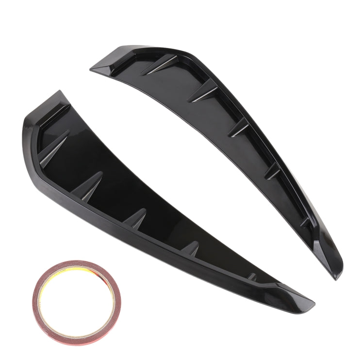 2 PCS Car Soft Silicone สติ๊กเกอร์ตกแต่งสติ๊กเกอร์ด้านนอก, สีดำสดใส, Bright Black