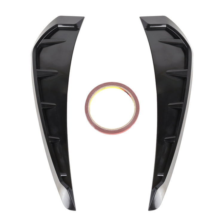 2 PCS Car Soft Silicone สติ๊กเกอร์ตกแต่งสติ๊กเกอร์ด้านนอก, สีดำสดใส, Bright Black