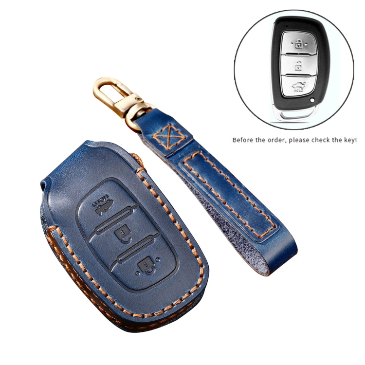 Hallmo รถ Cowhide หนังกุญแจฝาครอบป้องกันสำหรับ Hyundai IX35 B สไตล์, For Hyundai IX35 B Style