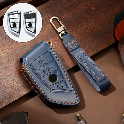 Hallmo รถ Cowhide หนังกุญแจฝาครอบป้องกันสำหรับ BMW Blade สไตล์, For BMW Blade Style
