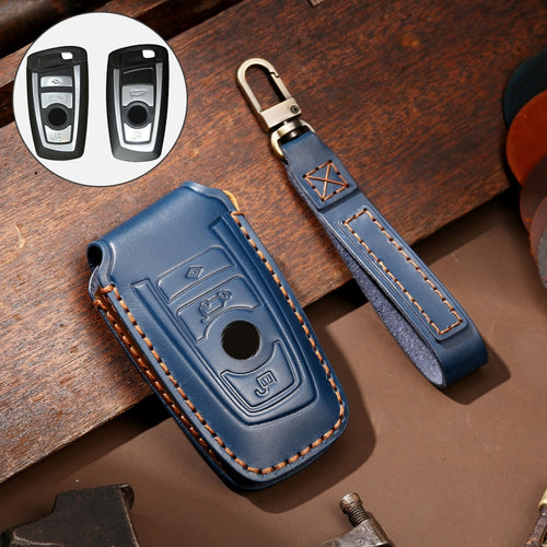 Hallmo รถ Cowhide หนังกุญแจฝาครอบป้องกันสำหรับ BMW เก่า, For Old BMW