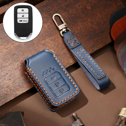 Hallmo รถหนังวัวหนังกุญแจฝาครอบป้องกันเคสกุญแจสำหรับกล่องท้ายฮอนด้า 3 ปุ่ม, For Honda Civic / Accord 3-button Tail Box