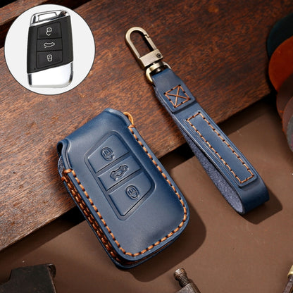 Hallmo รถ Cowhide หนังกุญแจฝาครอบป้องกันสำหรับ Volkswagen Lavida A Style, For Volkswagen Lavida A Style