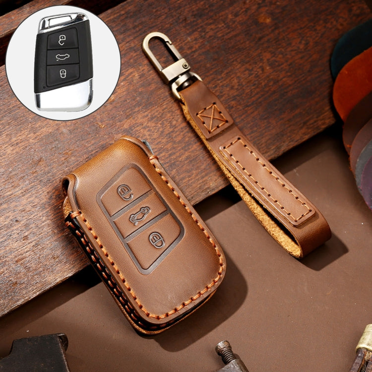 Hallmo รถ Cowhide หนังกุญแจฝาครอบป้องกันสำหรับ Volkswagen Lavida A Style, For Volkswagen Lavida A Style