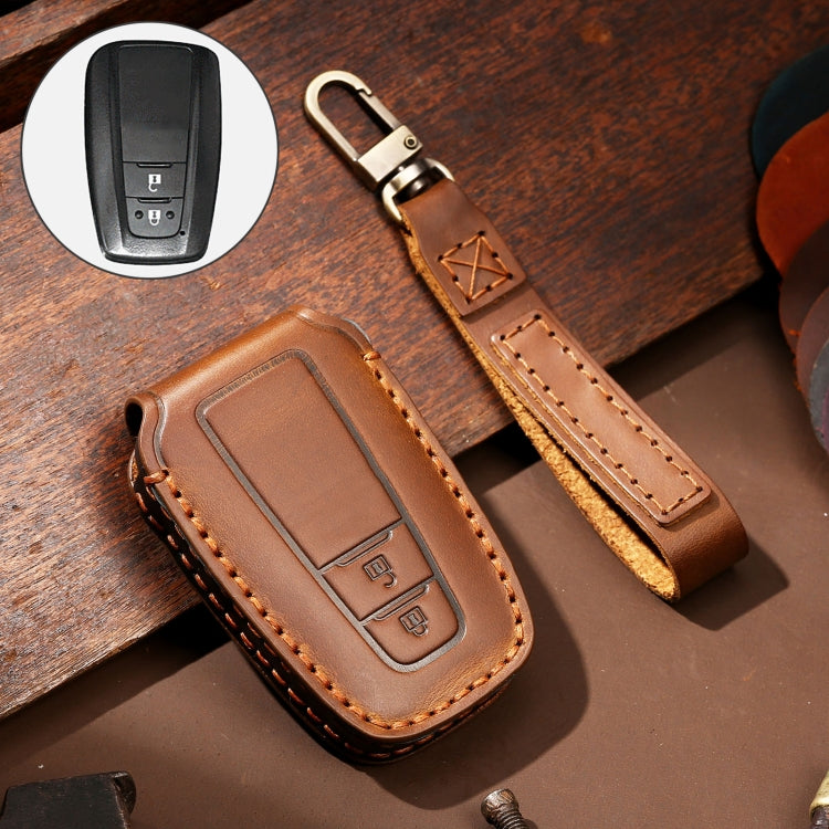 Hallmo รถ Cowhide หนังกุญแจฝาครอบป้องกันสำหรับ Toyota Corolla 2018 2 ปุ่ม, For Toyota Corolla 2018 2-button