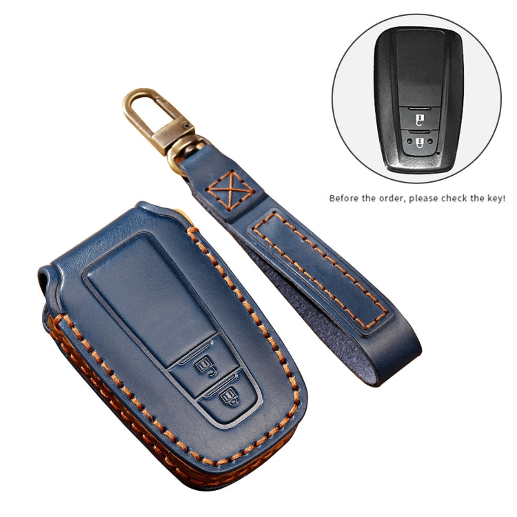Hallmo รถ Cowhide หนังกุญแจฝาครอบป้องกันสำหรับ Toyota Corolla 2018 2 ปุ่ม, For Toyota Corolla 2018 2-button