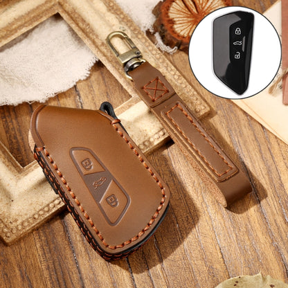 Hallmo รถ Cowhide หนังกุญแจฝาครอบป้องกันกรณีที่สำคัญสำหรับโฟล์คสวาเกนกอล์ฟ 8, For Volkswagen Golf 8