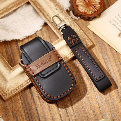 Hallmo รถ Cowhide หนังกุญแจฝาครอบป้องกันสำหรับ LEADING IDEAL One, For LEADING IDEAL One
