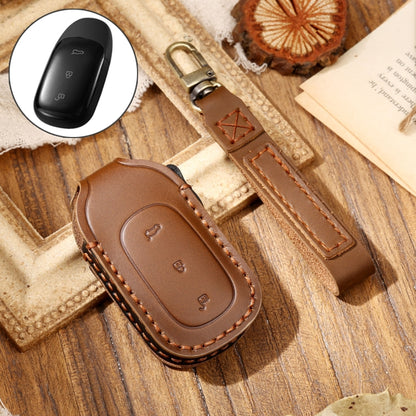 Hallmo รถ Cowhide หนังกุญแจฝาครอบป้องกันสำหรับ LEADING IDEAL One, For LEADING IDEAL One