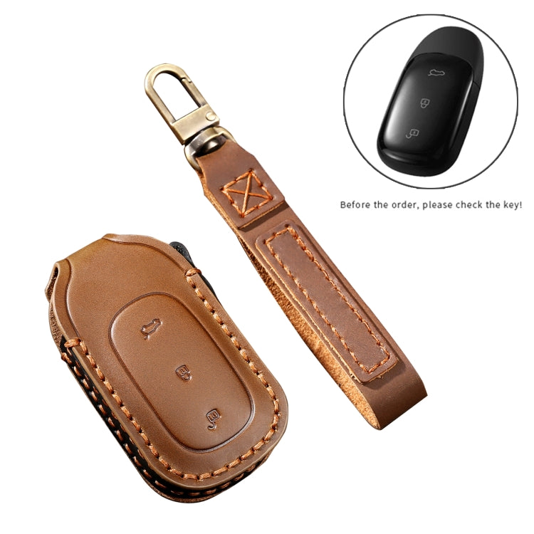 Hallmo รถ Cowhide หนังกุญแจฝาครอบป้องกันสำหรับ LEADING IDEAL One, For LEADING IDEAL One