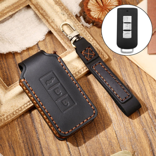 Hallmo รถ Cowhide หนังกุญแจฝาครอบป้องกันสำหรับ Mitsubishi Outlander, For Mitsubishi Outlander