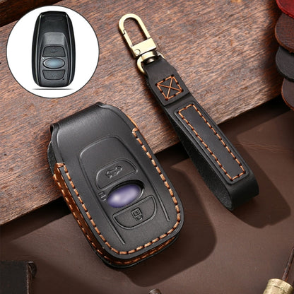 Hallmo รถ Cowhide หนังกุญแจฝาครอบป้องกันสำหรับ Subaru Forester, For Subaru Forester
