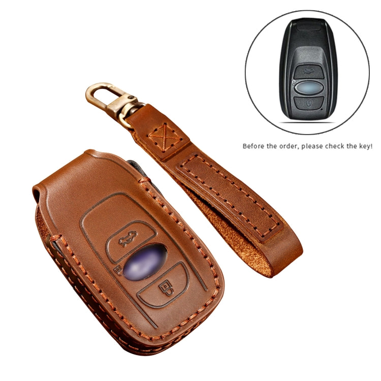 Hallmo รถ Cowhide หนังกุญแจฝาครอบป้องกันสำหรับ Subaru Forester, For Subaru Forester