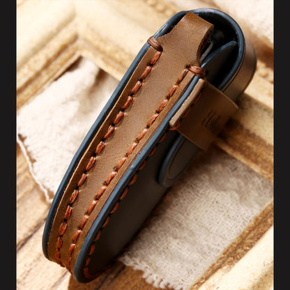Hallmo รถ Cowhide หนังกุญแจฝาครอบป้องกันสำหรับ Tesla รุ่น 3/S A สไตล์, For Tesla Model 3 / S A Style
