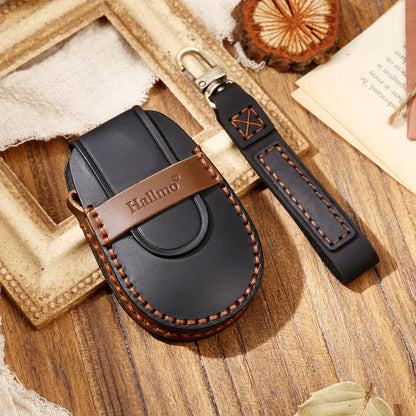 Hallmo รถ Cowhide หนังกุญแจฝาครอบป้องกันสำหรับ NIO ES6 / ES8, For NIO ES6 / ES8