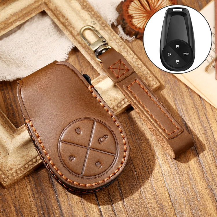 Hallmo รถ Cowhide หนังกุญแจฝาครอบป้องกันสำหรับ NIO ES6 / ES8, For NIO ES6 / ES8