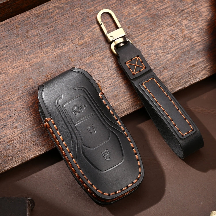 Hallmo รถ Cowhide หนังกุญแจฝาครอบป้องกันสำหรับ Ford Focus A Style, For Ford Focus A Style