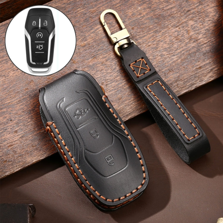 Hallmo รถ Cowhide หนังกุญแจฝาครอบป้องกันสำหรับ Ford Focus A Style, For Ford Focus A Style