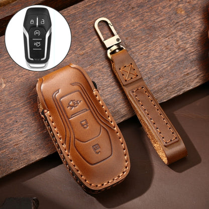Hallmo รถ Cowhide หนังกุญแจฝาครอบป้องกันสำหรับ Ford Focus A Style, For Ford Focus A Style