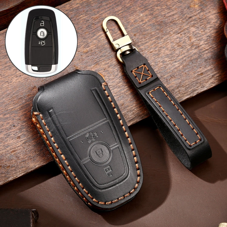 Hallmo รถ Cowhide หนังกุญแจฝาครอบป้องกันสำหรับ Ford Focus B สไตล์, For Ford Focus B Style