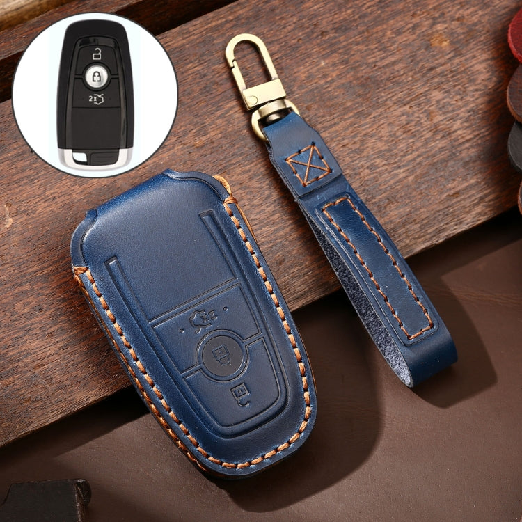 Hallmo รถ Cowhide หนังกุญแจฝาครอบป้องกันสำหรับ Ford Focus B สไตล์, For Ford Focus B Style