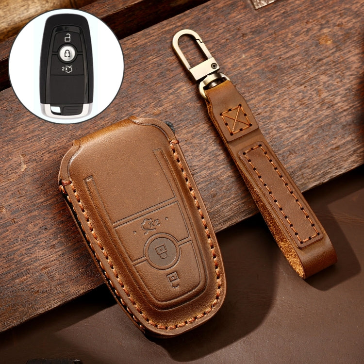 Hallmo รถ Cowhide หนังกุญแจฝาครอบป้องกันสำหรับ Ford Focus B สไตล์, For Ford Focus B Style
