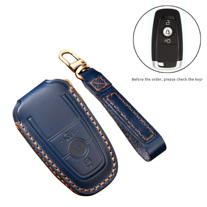 Hallmo รถ Cowhide หนังกุญแจฝาครอบป้องกันสำหรับ Ford Focus B สไตล์, For Ford Focus B Style