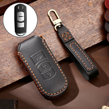 Hallmo รถ Cowhide หนังกุญแจฝาครอบป้องกันสำหรับ MAZDA Axela 3 ปุ่ม, For Mazda Axela 3-button