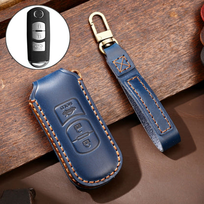 Hallmo รถ Cowhide หนังกุญแจฝาครอบป้องกันสำหรับ MAZDA Axela 3 ปุ่ม, For Mazda Axela 3-button