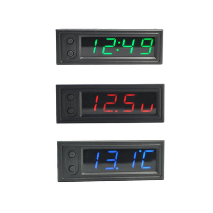 3 in 1 รถยนต์ความแม่นยำสูงอิเล็กทรอนิกส์ LED Luminous Clock + เครื่องวัดอุณหภูมิ + โวลต์มิเตอร์, 3 in 1 Green, 3 in 1 Blue, 3 in 1 Red