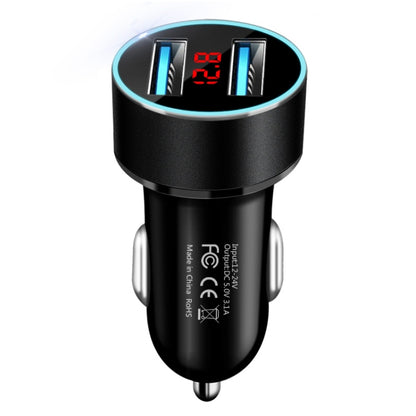 JMG-C016A 5V 3.1A เครื่องชาร์จ USB คู่ในรถยนต์พร้อมจอแสดงผล LED, JMG-C016A (Black), JMG-C016A (Gold), JMG-C016A (Blue), JMG-C016A (Red), JMG-C016A (Silver)