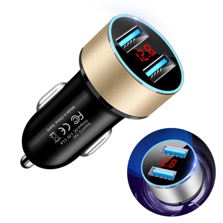 JMG-C016A 5V 3.1A เครื่องชาร์จ USB คู่ในรถยนต์พร้อมจอแสดงผล LED, JMG-C016A (Black), JMG-C016A (Gold), JMG-C016A (Blue), JMG-C016A (Red), JMG-C016A (Silver)