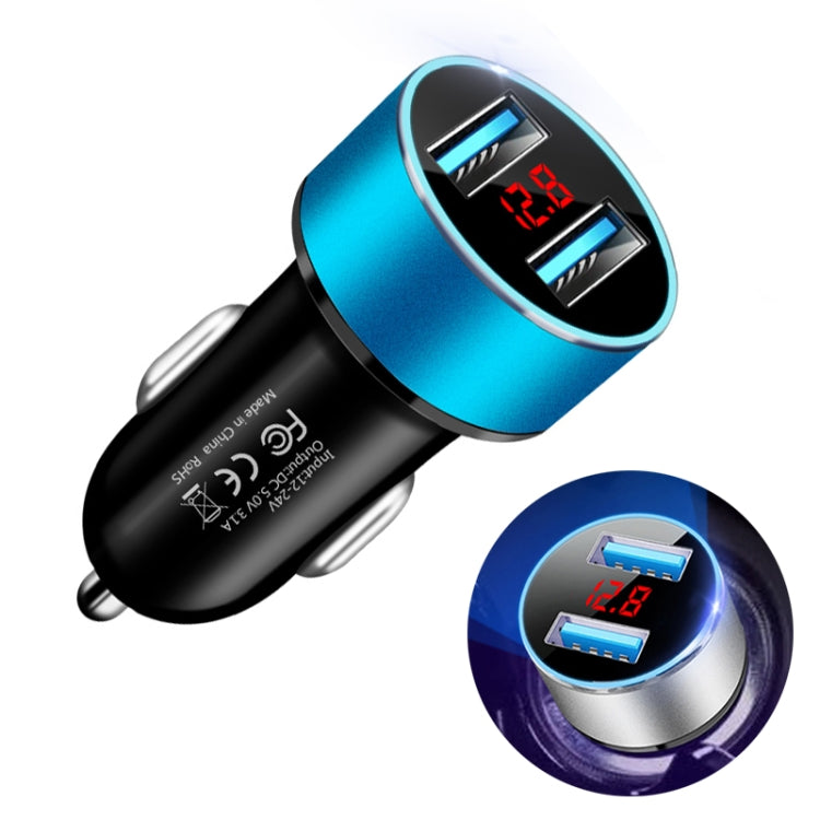 JMG-C016A 5V 3.1A เครื่องชาร์จ USB คู่ในรถยนต์พร้อมจอแสดงผล LED, JMG-C016A (Black), JMG-C016A (Gold), JMG-C016A (Blue), JMG-C016A (Red), JMG-C016A (Silver)