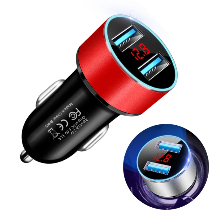 JMG-C016A 5V 3.1A เครื่องชาร์จ USB คู่ในรถยนต์พร้อมจอแสดงผล LED, JMG-C016A (Black), JMG-C016A (Gold), JMG-C016A (Blue), JMG-C016A (Red), JMG-C016A (Silver)