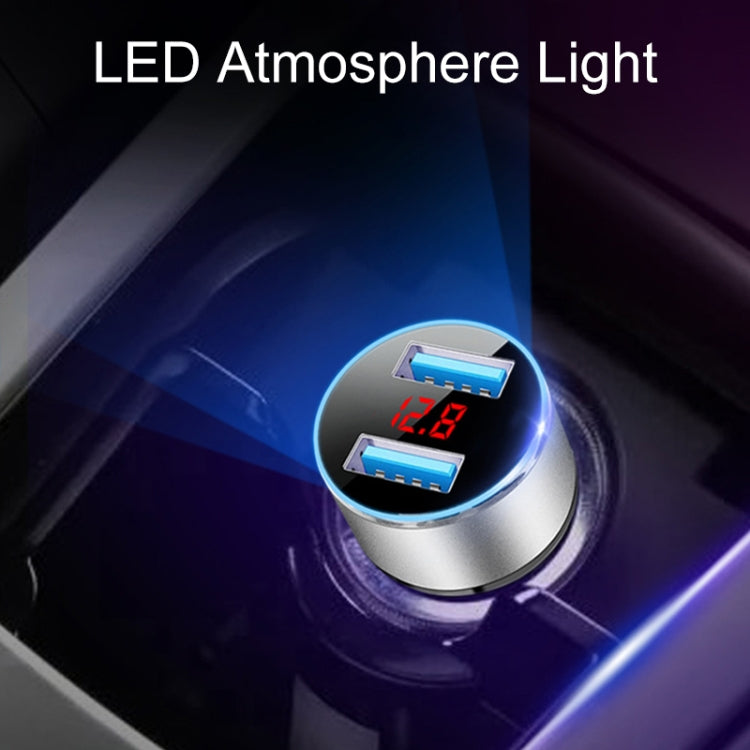 JMG-C016A 5V 3.1A เครื่องชาร์จ USB คู่ในรถยนต์พร้อมจอแสดงผล LED, JMG-C016A (Black), JMG-C016A (Gold), JMG-C016A (Blue), JMG-C016A (Red), JMG-C016A (Silver)