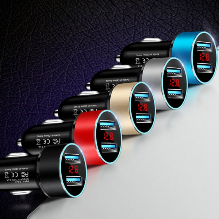 JMG-C016A 5V 3.1A เครื่องชาร์จ USB คู่ในรถยนต์พร้อมจอแสดงผล LED, JMG-C016A (Black), JMG-C016A (Gold), JMG-C016A (Blue), JMG-C016A (Red), JMG-C016A (Silver)