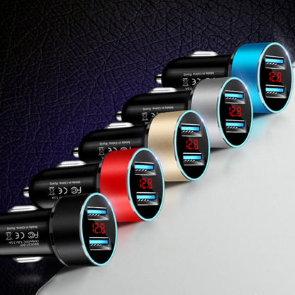 JMG-C016A 5V 3.1A เครื่องชาร์จ USB คู่ในรถยนต์พร้อมจอแสดงผล LED, JMG-C016A (Black), JMG-C016A (Gold), JMG-C016A (Blue), JMG-C016A (Red), JMG-C016A (Silver)