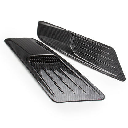 2 ชิ้นรถตกแต่ง Air Scoop Bonnet ด้านข้าง Fender Vent Hood ชุดสำหรับ Ford Mustang 2015-2017, คาร์บอนไฟเบอร์, For Ford Mustang 2015-2017, Carbon Fiber