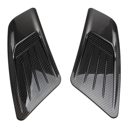 2 ชิ้นรถตกแต่ง Air Scoop Bonnet ด้านข้าง Fender Vent Hood ชุดสำหรับ Ford Mustang 2015-2017, คาร์บอนไฟเบอร์, For Ford Mustang 2015-2017, Carbon Fiber