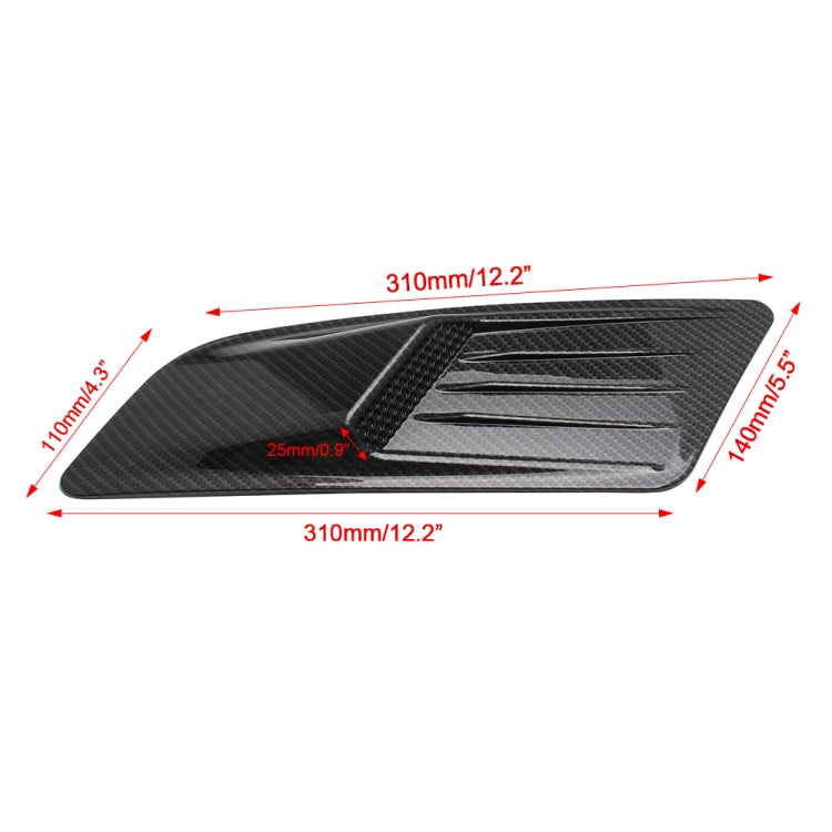 2 ชิ้นรถตกแต่ง Air Scoop Bonnet ด้านข้าง Fender Vent Hood ชุดสำหรับ Ford Mustang 2015-2017, คาร์บอนไฟเบอร์, For Ford Mustang 2015-2017, Carbon Fiber