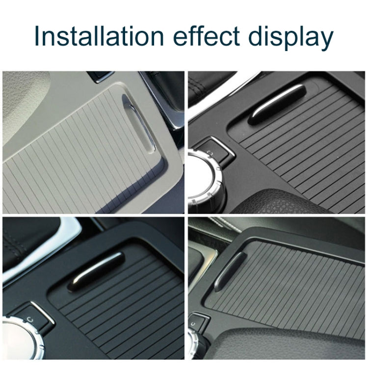 รถน้ำถ้วยผู้ถือ Roller Blind ซิปกล่องเก็บ Trim สำหรับ Mercedes-Benz W204/W212 2008-2015, For Mercedes-Benz (Black), For Mercedes-Benz (Grey), For Mercedes-Benz (Beige)