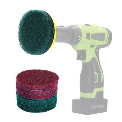 11 in 1 4 นิ้ว Sticky Disc Scouring Pad ชั้นผนังกระจกหน้าต่างทำความสะอาดตะกรันไฟฟ้าเจาะหัวแปรงชุด, 11 in 1
