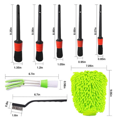 ชุดเครื่องมือแปรงล้างรถ 11 in 1 จัดส่งสีแบบสุ่ม, 11 in 1