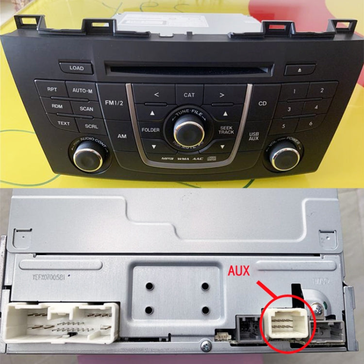 รถอะแดปเตอร์เสียงไร้สายบลูทูธเพลงAUX + ไมโครโฟนสำหรับMazda 5 8 CX9 CX7, For Mazda 5