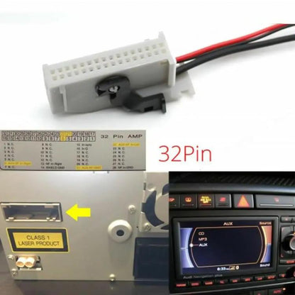 รถ RNS-E 32PIN บลูทูธเพลง AUX สายสัญญาณเสียงดิจิตอลสำหรับ Audi A3 A4 A6 A8 TT R8, For Audi A3