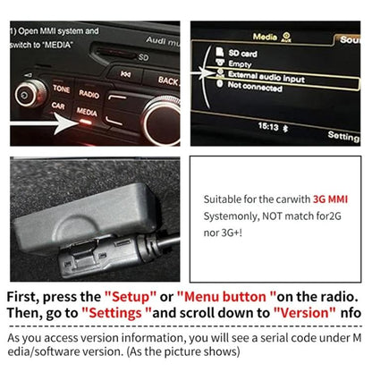 รถMMI 3G + AMIมัลติมีเดียบลูทูธเพลงAUX Audio Cable + ไมโครโฟนสำหรับAudi Q5 A5 A7 R7 s5 Q7 A6L A8L A4L, For Audi Q5 A5 A7