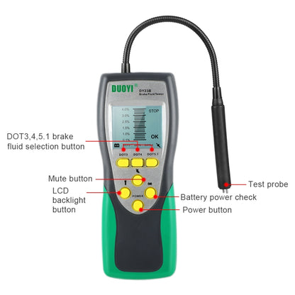 DUOYI DY23B รถ ปากกาตรวจจับน้ำมันเบรก เครื่องทดสอบความชื้น, DY23B
