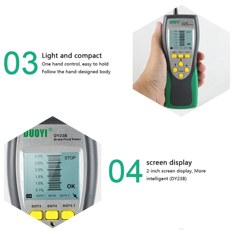 DUOYI DY23B รถ ปากกาตรวจจับน้ำมันเบรก เครื่องทดสอบความชื้น, DY23B